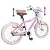 vidaXL Kinderfahrrad 18 Zoll f&uuml;r 5-7 Jahre alt Hellrosa