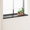 vidaXL Fensterbank Schwarz mit Holzmaserung 140 x 45 x 4,5 cm PVC