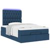 vidaXL Ottoman-Bett mit Matratze & LEDs Blau 120x190 cm Stoff