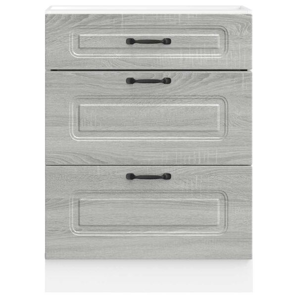 vidaXL Küchenunterschrank Kalmar Grau Sonoma Holzwerkstoff