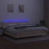 vidaXL Boxspringbett mit Matratze & LED Creme 200x200 cm Stoff