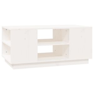 vidaXL Couchtisch Wei&szlig; 90x49x40,5 cm Massivholz Kiefer