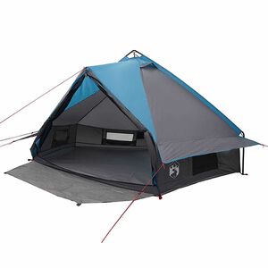 vidaXL Teepee Zelt f&uuml;r 6 Personen 6 Personen Blau und Grau