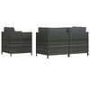 vidaXL 4-tlg. Garten-Sofagarnitur mit Auflagen Poly Rattan Grau