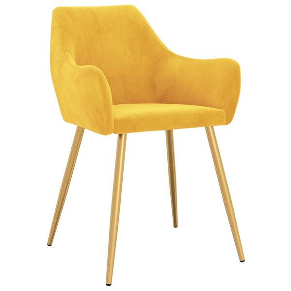 vidaXL Esszimmerst&uuml;hle 2 Stk. Gelb Samt