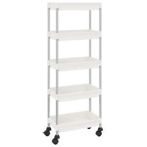 vidaXL K&uuml;chenwagen 5 Etagen Wei&szlig; 42x29x128 cm Eisen und ABS