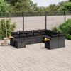 vidaXL 10-tlg. Garten-Sofagarnitur mit Kissen Schwarz Poly Rattan
