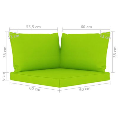 vidaXL 3-Sitzer-Gartensofa mit Hellgrünen Kissen