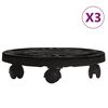 vidaXL Pflanzenroller 3 Stk. 30 cm Durchmesser Schwarz 170 kg
