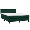 vidaXL Boxspringbett mit Matratze Dunkelgr&uuml;n 160x220 cm Samt