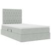 vidaXL Bett mit Stauraum und LED mit LED Hellgrau 120 x 190 cm Samt