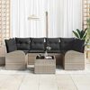 vidaXL Gartensofa-set Hellgrau 55 x 55 x 37 cm Poly-Rattan