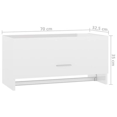 vidaXL Kleiderschrank Hochglanz-Weiß 70x32,5x35 cm Holzwerkstoff