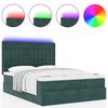 vidaXL Ottoman-Bett mit Matratzen & LEDs Dunkelgr&uuml;n 140x200 cm Samt