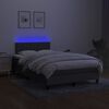 vidaXL Boxspringbett mit Matratze & LED Dunkelgrau 120x200 cm Stoff