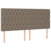 vidaXL Kopfteil Taupe 200 x 7 x 118/128 cm Stoff