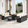 vidaXL Gartensofa-set mit Kissen 9 pcs Schwarz Poly-Rattan