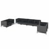 vidaXL 8-tlg. Garten-Lounge-Set mit Kissen Poly Rattan Dunkelgrau