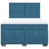 vidaXL Boxspringbett mit Matratze Blau 140x190 cm Samt