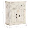 vidaXL Sideboard Weiß 65x30x75 cm Massivholz Mango