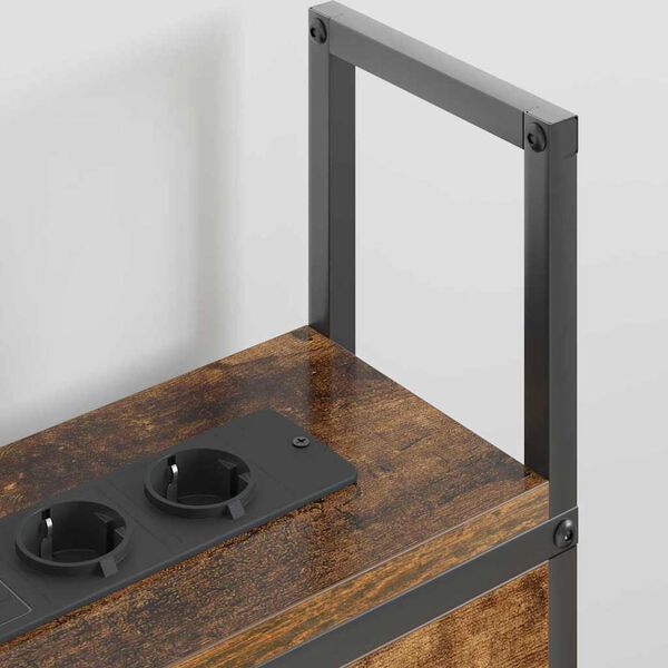 vidaXL Kopfteil mit Stauraum mit Ladestation R&auml;uchereiche 120 cm