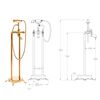 vidaXL Freistehende Badewanne und Wasserhahn 220 L 99,5 cm Golden