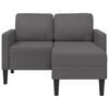 vidaXL 2-Sitzer-Sofa mit Chaiselongue L-Form Grau 125 cm Kunstleder