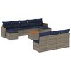 vidaXL 11-teiliges Gartensofa-Set mit Kissen, grau, Polyrattan