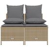 vidaXL 4-tlg. Garten-Sofagarnitur mit Kissen Beige Poly Rattan