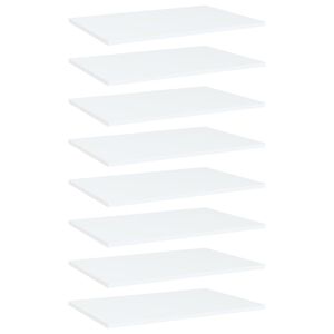 vidaXL B&uuml;cherregal-Bretter 8 Stk. Wei&szlig; 60x40x1,5 cm Holzwerkstoff