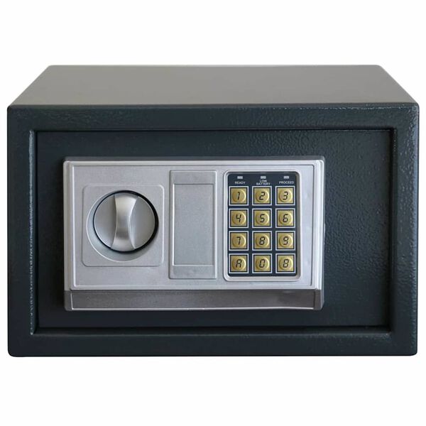 vidaXL Digitaler Safe mit Schloss Dunkelgrau 31 x 20 x 20 cm Stahl