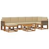 vidaXL Outdoor-Sofagarnitur mit Kissen 8 pcs Natur und Beige Polyester