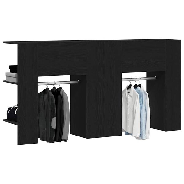vidaXL Flurschrank 2 pcs Schwarz Eichen-Optik 97,5 x 37 x 99 cm