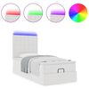 vidaXL Ottoman-Bett mit Matratze & LEDs Wei&szlig; 100x200 cm Kunstleder