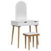 vidaXL Schminktisch-Set FAUSKE 3 Stk. Wei&szlig; 76 x 50 x 143 cm