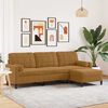vidaXL 3-Sitzer-Sofa mit Hocker Braun 210 cm Samt