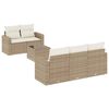 vidaXL 6-tlg. Garten-Sofagarnitur mit Kissen Beige Poly Rattan