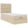 vidaXL Ottoman-Bett mit Matratze Creme 80x200 cm Stoff