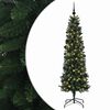 vidaXL K&uuml;nstlicher schmaler Weihnachtsbaum mit Weihnachtskugel 210 cm