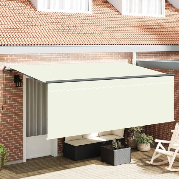 vidaXL Einziehbare Markise Creme 400 x 200 cm Polyester und Aluminium