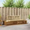 vidaXL Outdoor-Sofagarnitur mit Kissen 2 St&uuml;ck Natur und Beige