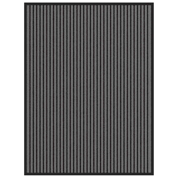 vidaXL Fu&szlig;matte Streifen Schwarz und Grau 90x120 cm