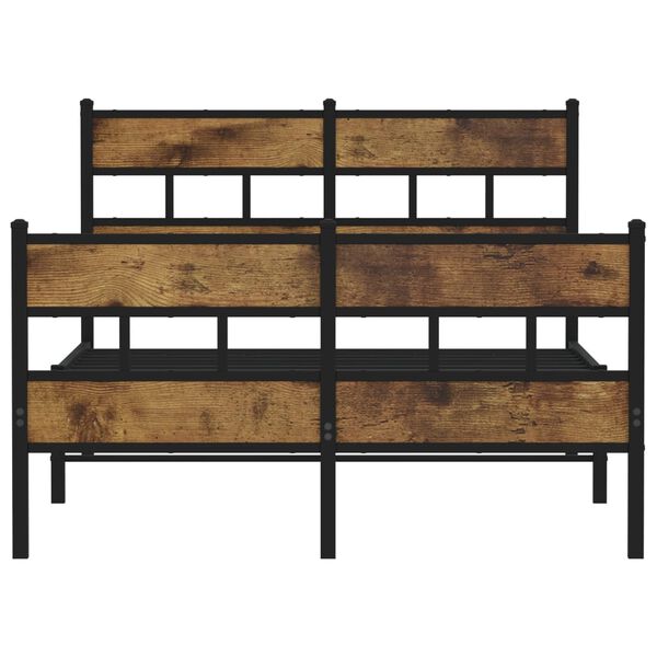 vidaXL Metallbett ohne Matratze Räuchereiche 120x190 cm