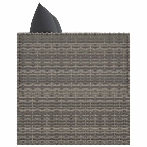 vidaXL Outdoor-Loungebett mit Kissen Grau Poly Rattan
