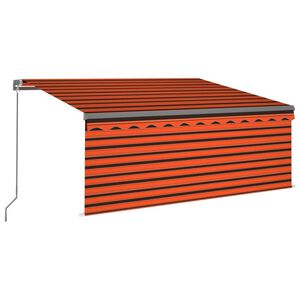 vidaXL Markise Manuell Einziehbar mit Rollo 3x2,5 m Orange & Braun