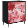 vidaXL Kommode AACHEN Rosa Palmenprint 66 x 36,5 x 76 cm Holzwerkstoff