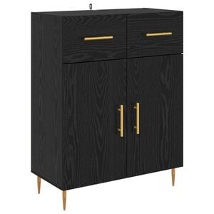 vidaXL Sideboard Schwarz Eichen-Optik 69,5 x 34 x 90 cm Holzwerkstoff