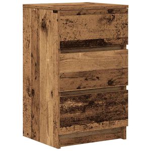vidaXL Nachttisch mit 3 Schubladen Altholz-Optik 39x35x65 cm
