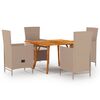 vidaXL 5-tlg. Garten-Essgruppe Beige