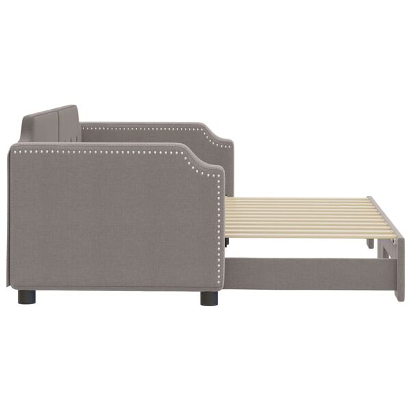 vidaXL Tagesbett Ausziehbar Taupe 80x200 cm Stoff